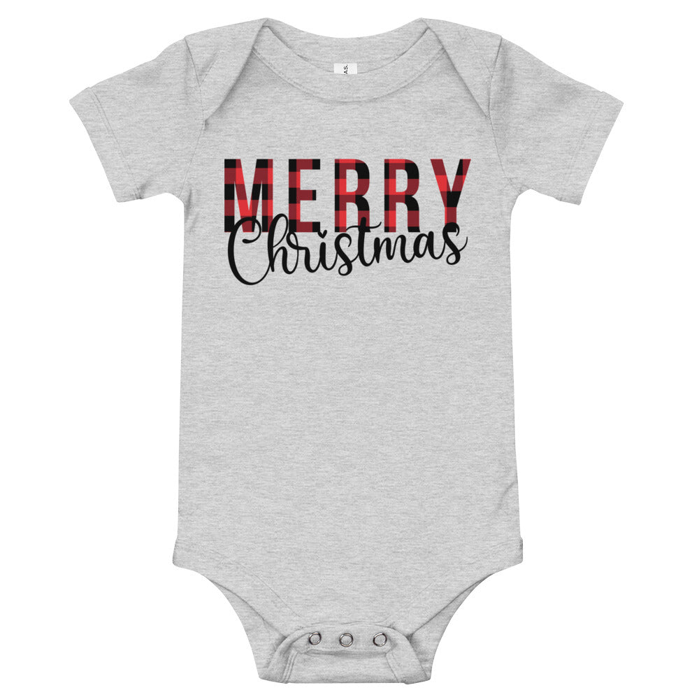 Plaid Merry Christmas Premium Soft Onesie