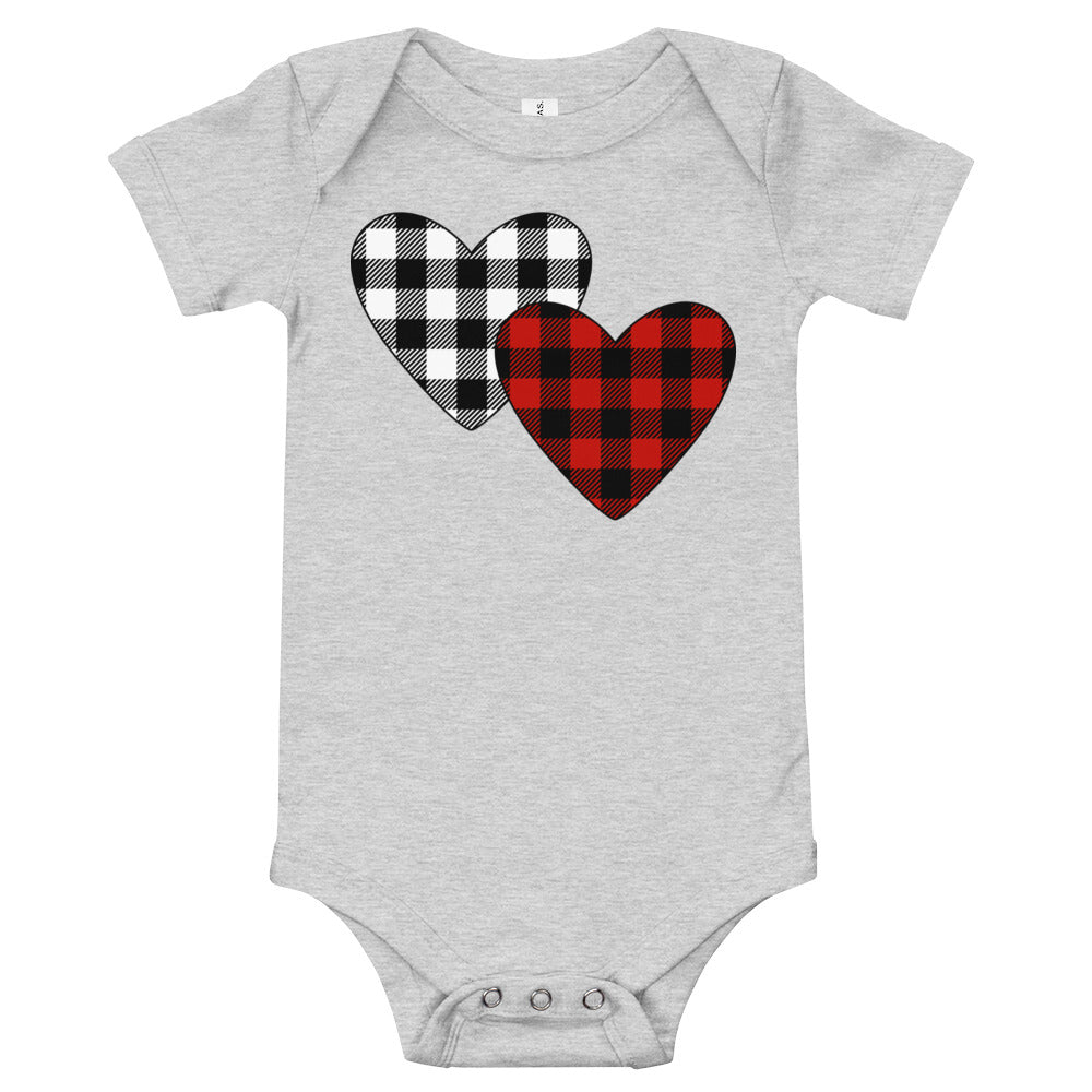Plaid Hearts Premium Soft Onesie
