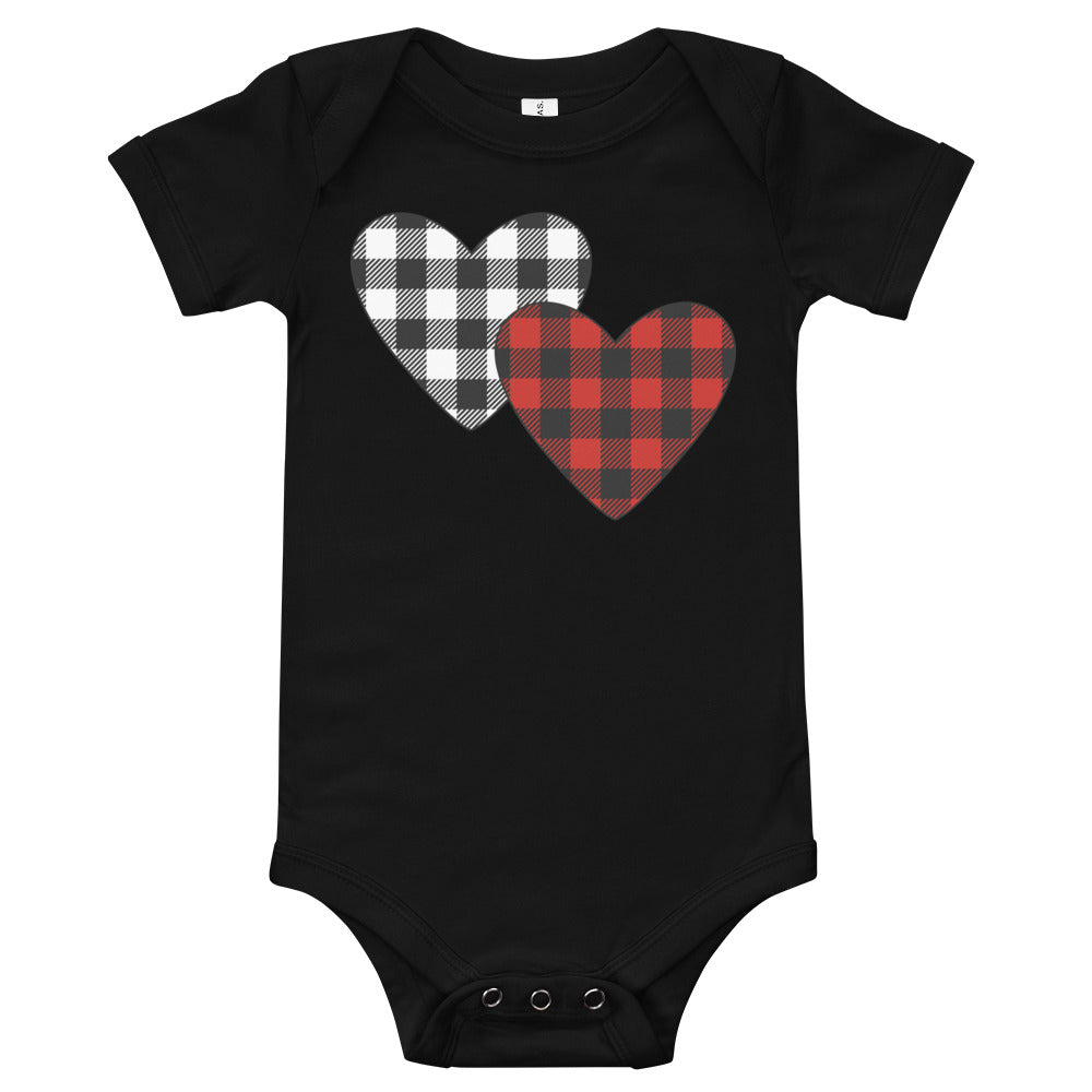 Plaid Hearts Premium Soft Onesie