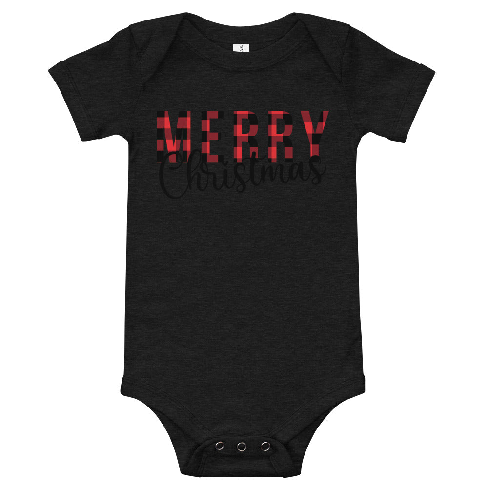 Plaid Merry Christmas Premium Soft Onesie