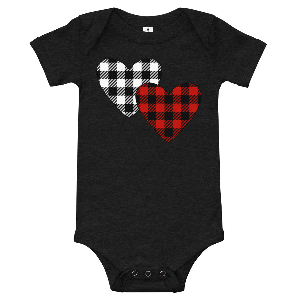 Plaid Hearts Premium Soft Onesie