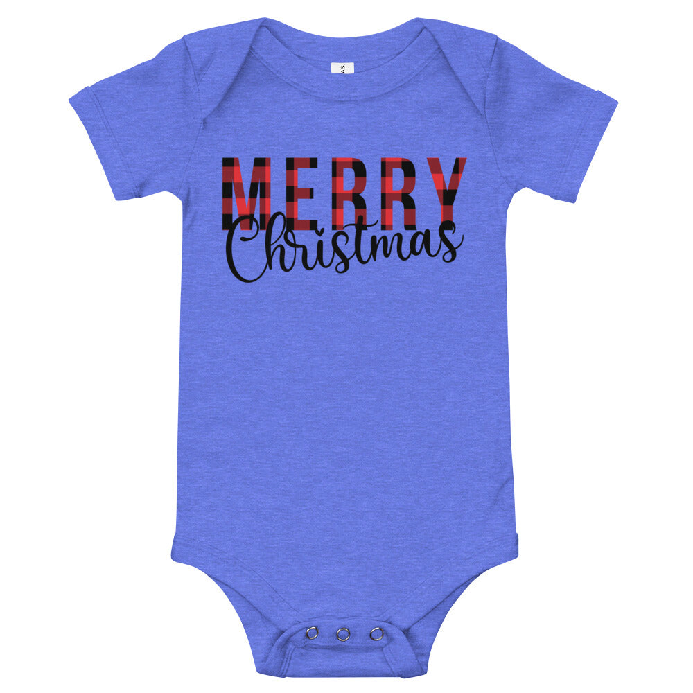 Plaid Merry Christmas Premium Soft Onesie