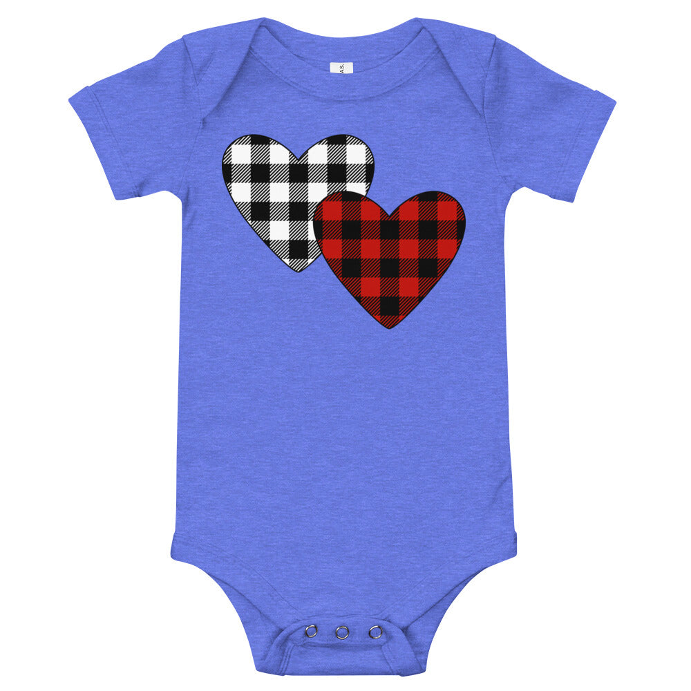 Plaid Hearts Premium Soft Onesie