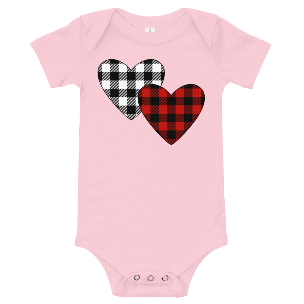 Plaid Hearts Premium Soft Onesie