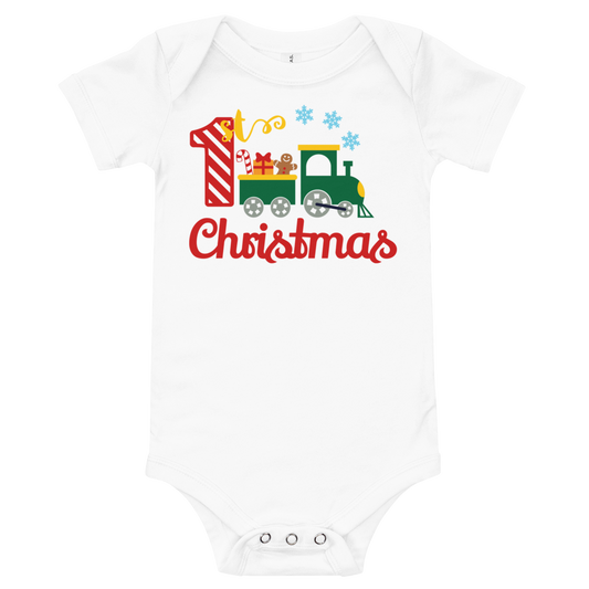 1st Christmas Train Premium Soft Onesie