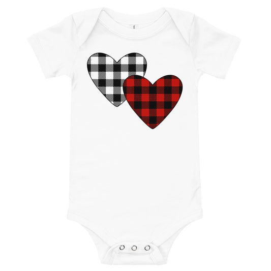 Plaid Hearts Premium Soft Onesie