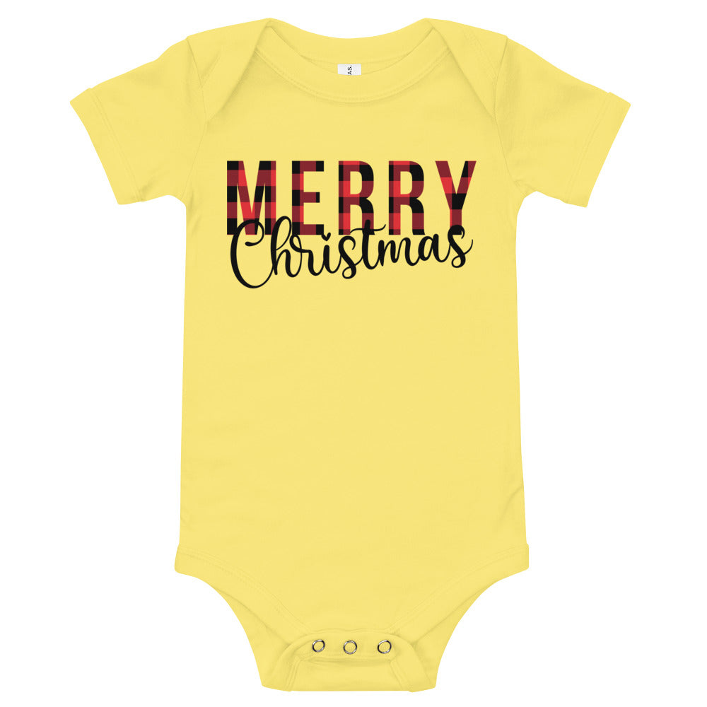 Plaid Merry Christmas Premium Soft Onesie