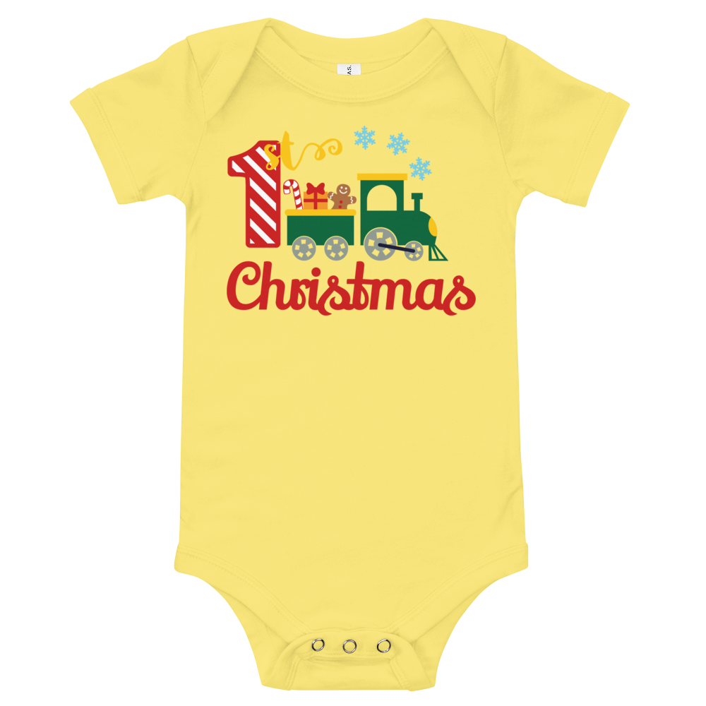 1st Christmas Train Premium Soft Onesie