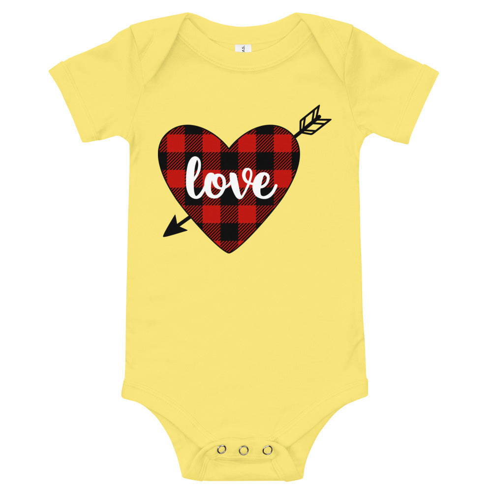 Plaid Love Heart Premium Soft Onesies