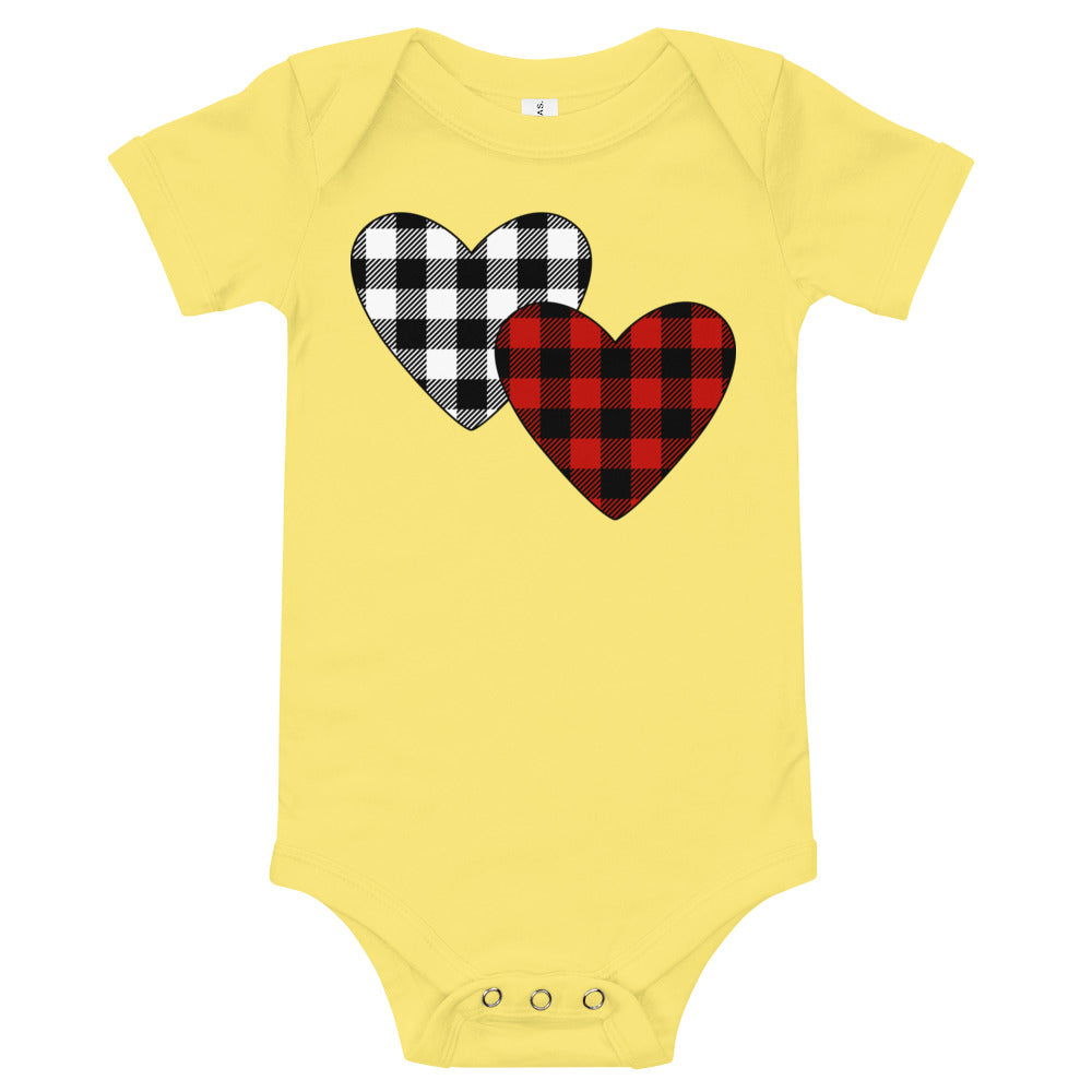 Plaid Hearts Premium Soft Onesie