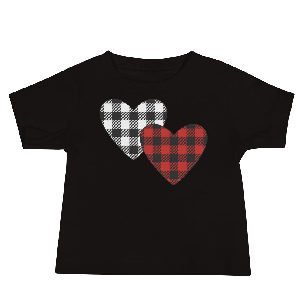 Plaid Hearts Premium Soft Baby Tee
