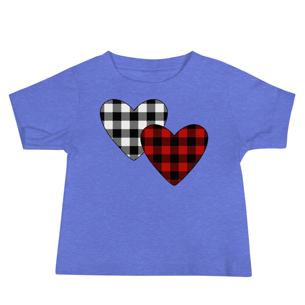 Plaid Hearts Premium Soft Baby Tee
