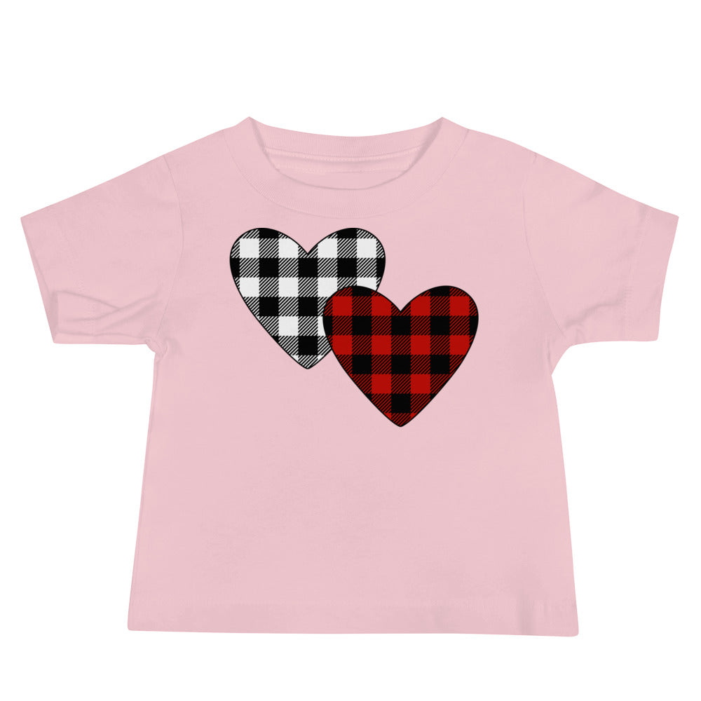 Plaid Hearts Premium Soft Baby Tee