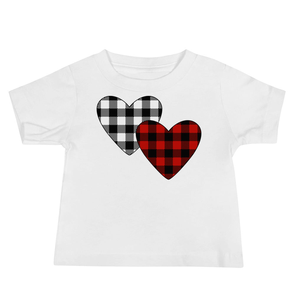 Plaid Hearts Premium Soft Baby Tee
