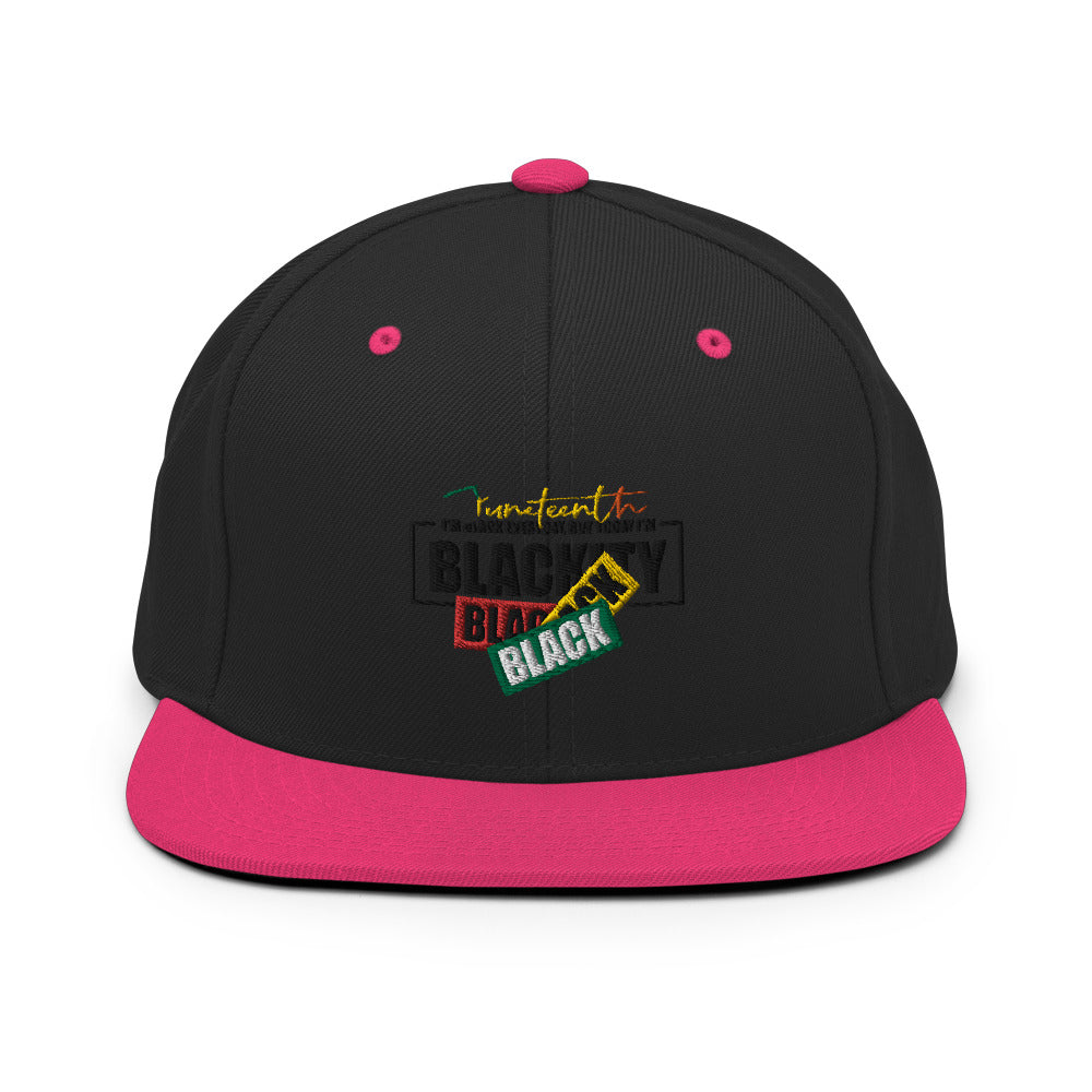 Juneteenth Black Black Snapback Hat