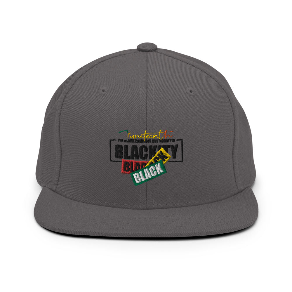 Juneteenth Black Black Snapback Hat