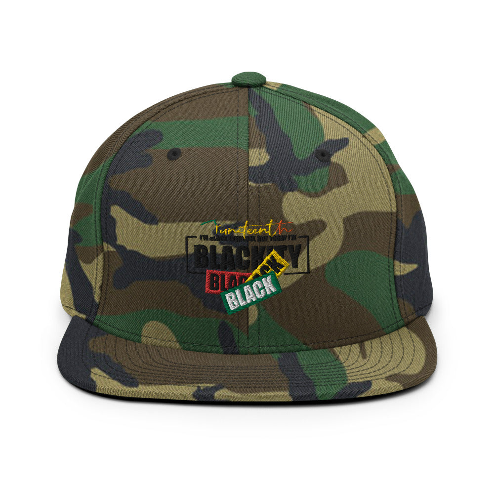 Juneteenth Black Black Snapback Hat