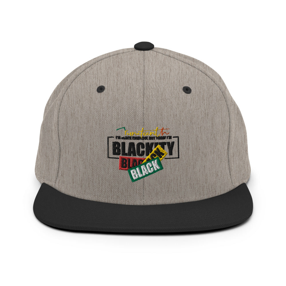 Juneteenth Black Black Snapback Hat