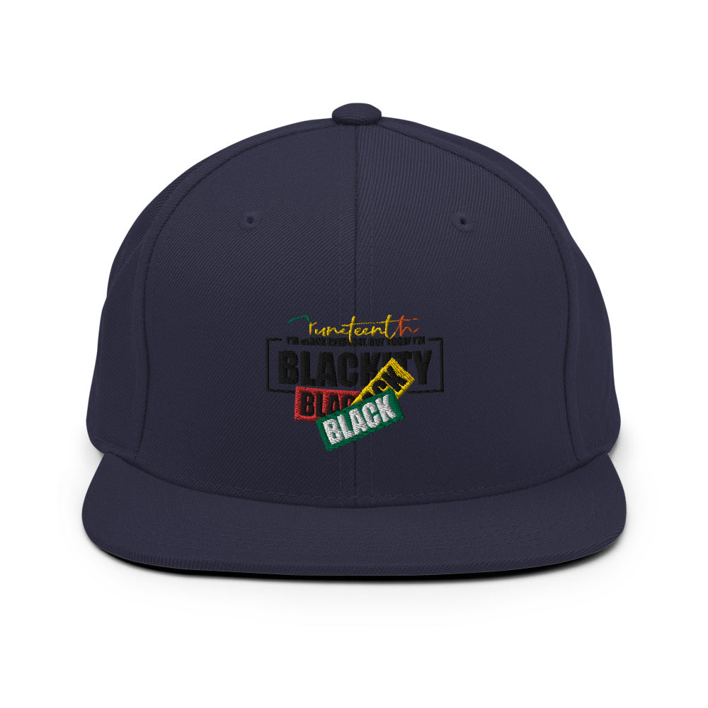 Juneteenth Black Black Snapback Hat
