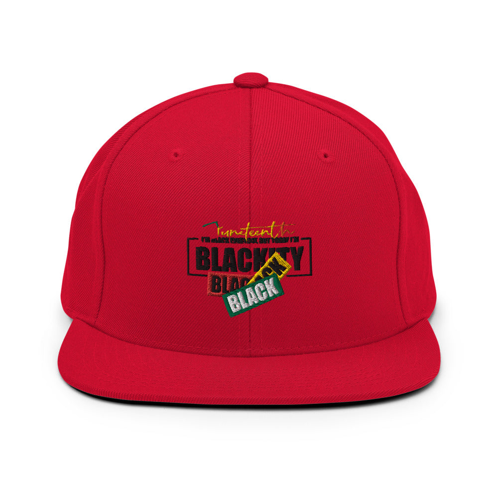 Juneteenth Black Black Snapback Hat