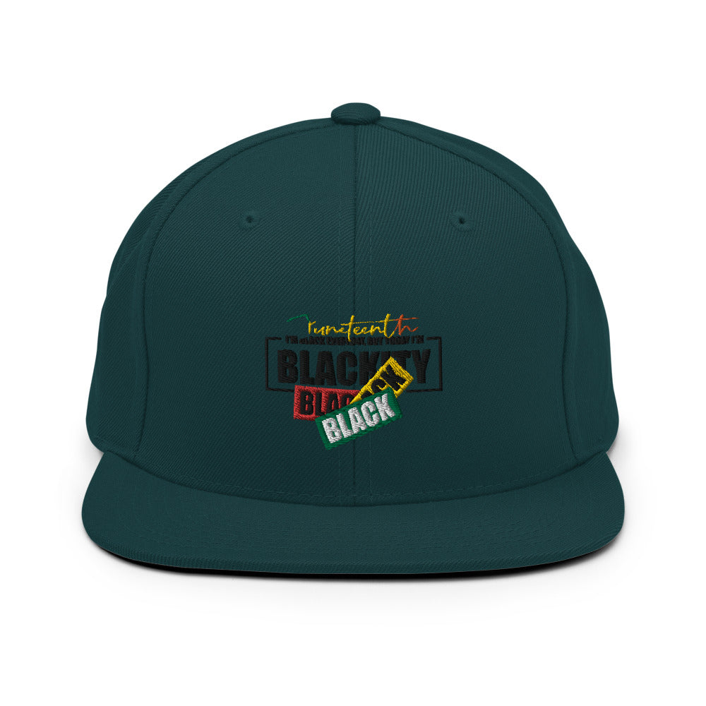 Juneteenth Black Black Snapback Hat