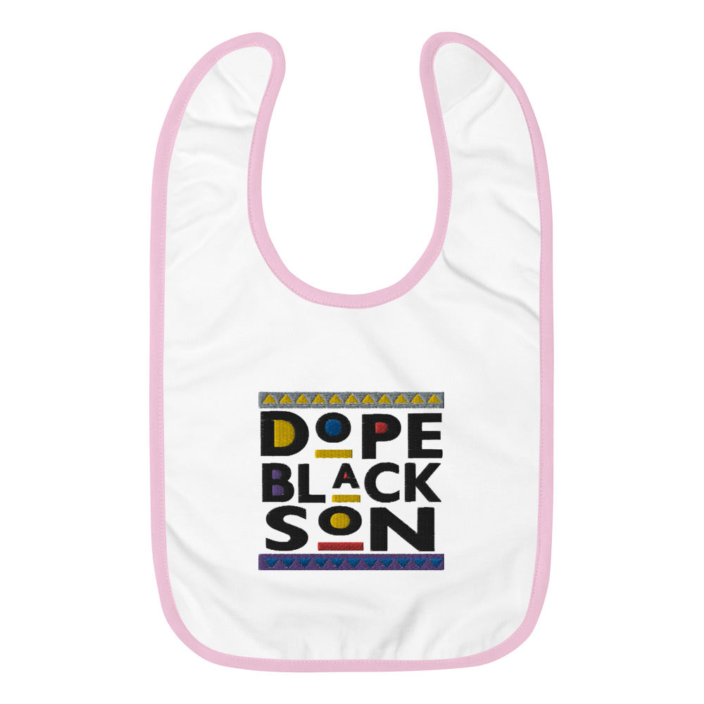Dope Black Son Embroidered Baby Bib