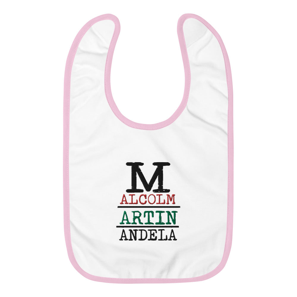 Malcolm Martin Mandela Embroidered Baby Bib