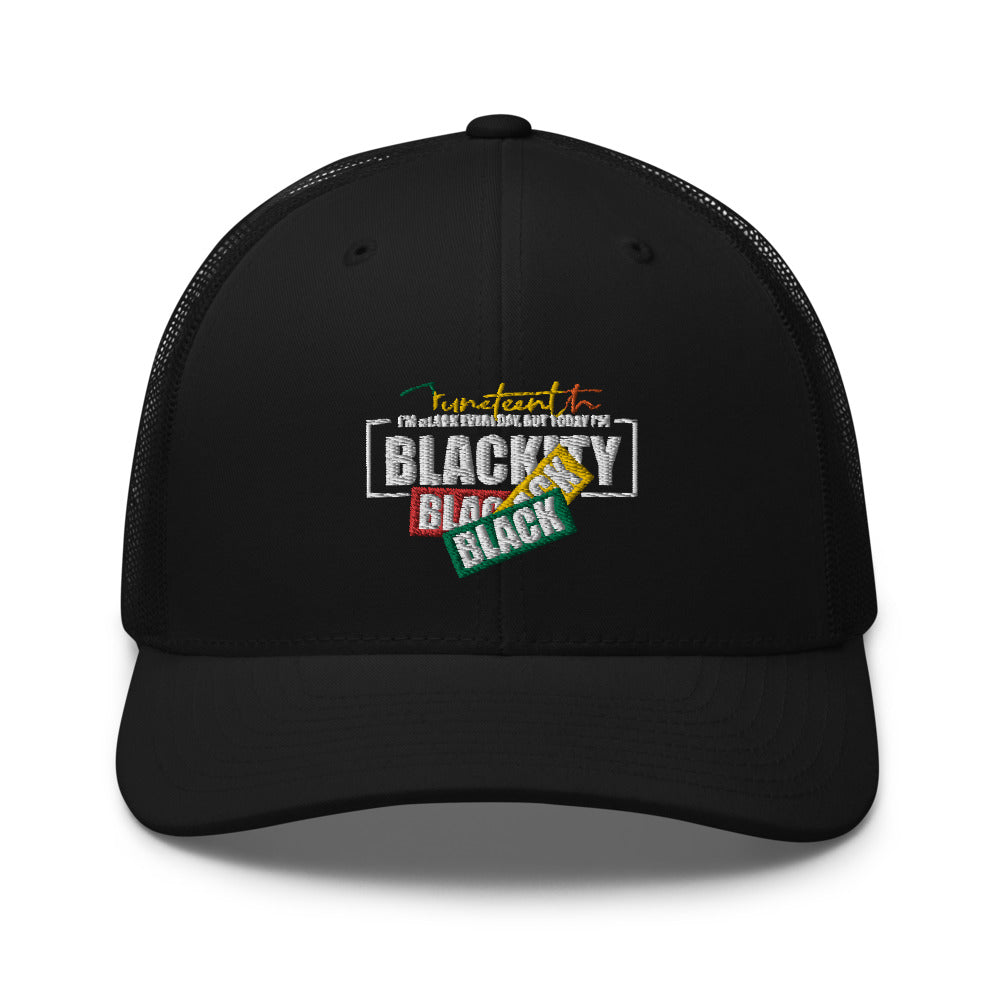 Juneteenth Black Black Trucker Hat
