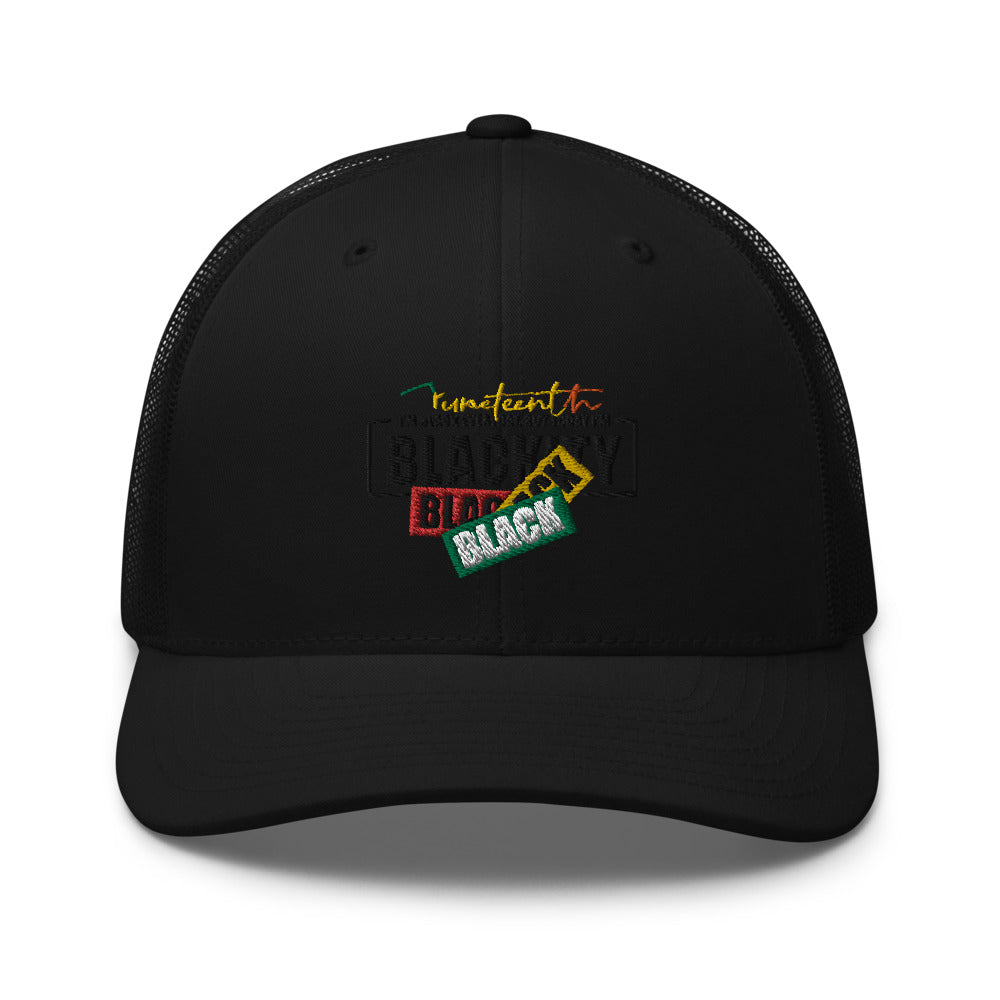 Juneteenth Black Black Trucker Hat