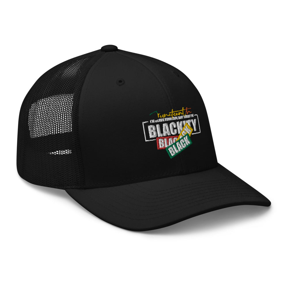 Juneteenth Black Black Trucker Hat