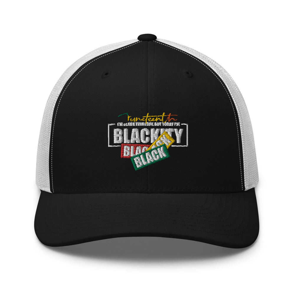 Juneteenth Black Black Trucker Hat