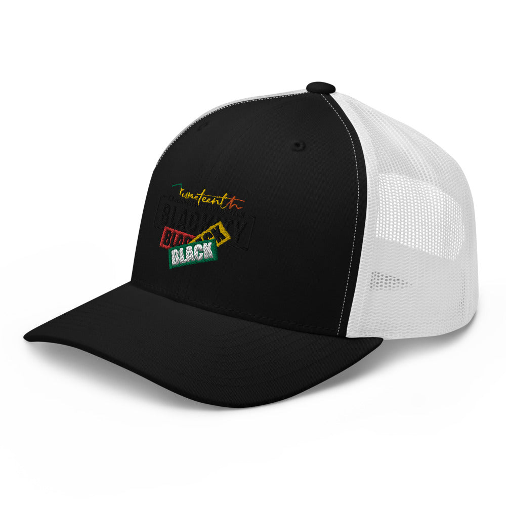 Juneteenth Black Black Trucker Hat
