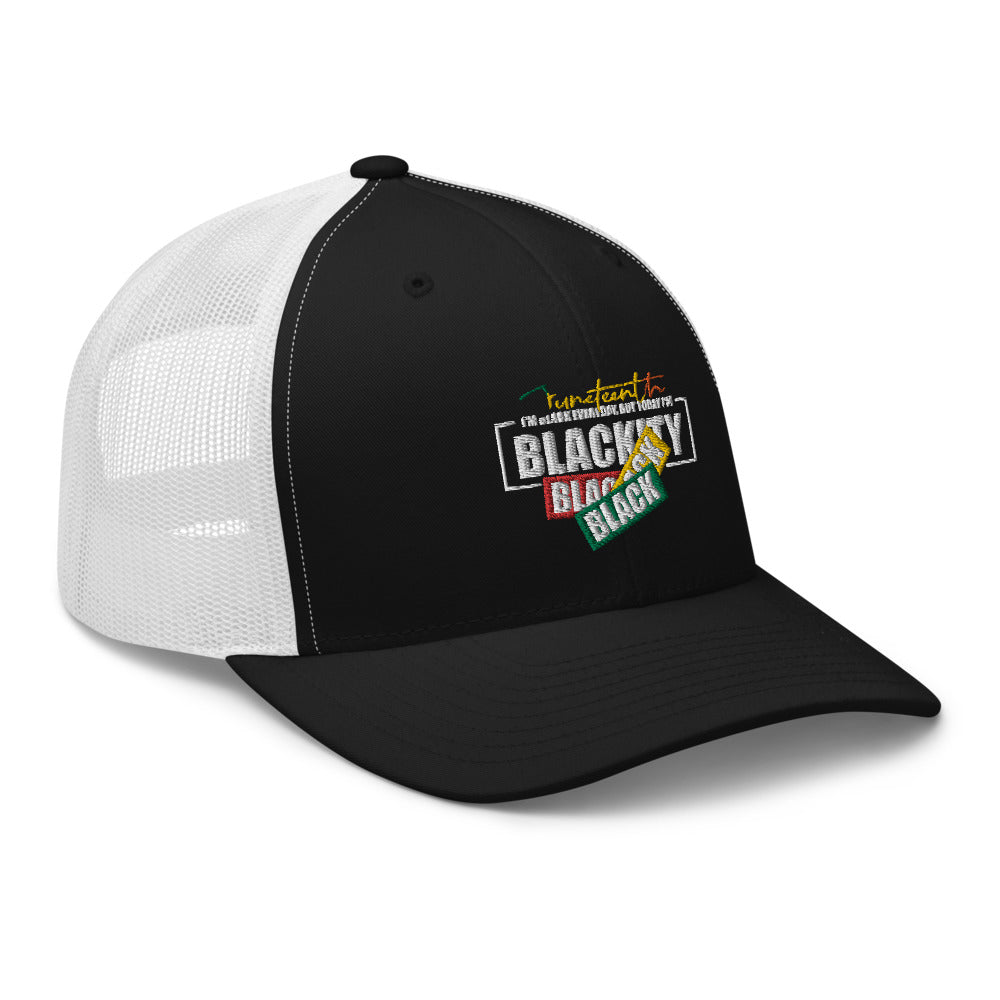 Juneteenth Black Black Trucker Hat