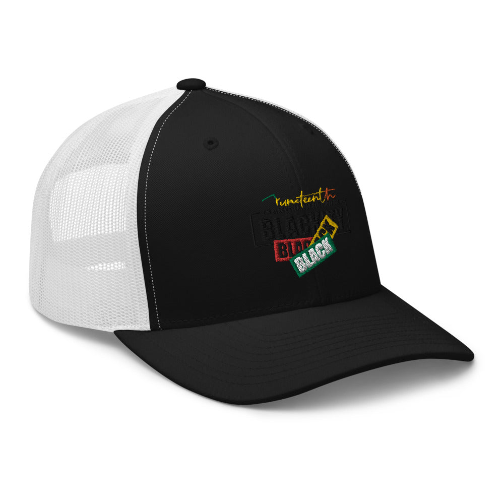 Juneteenth Black Black Trucker Hat