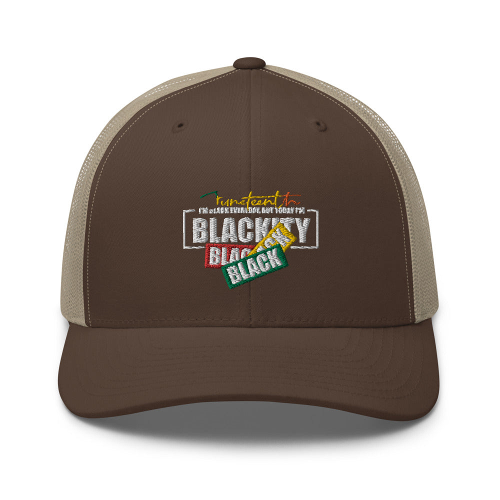 Juneteenth Black Black Trucker Hat