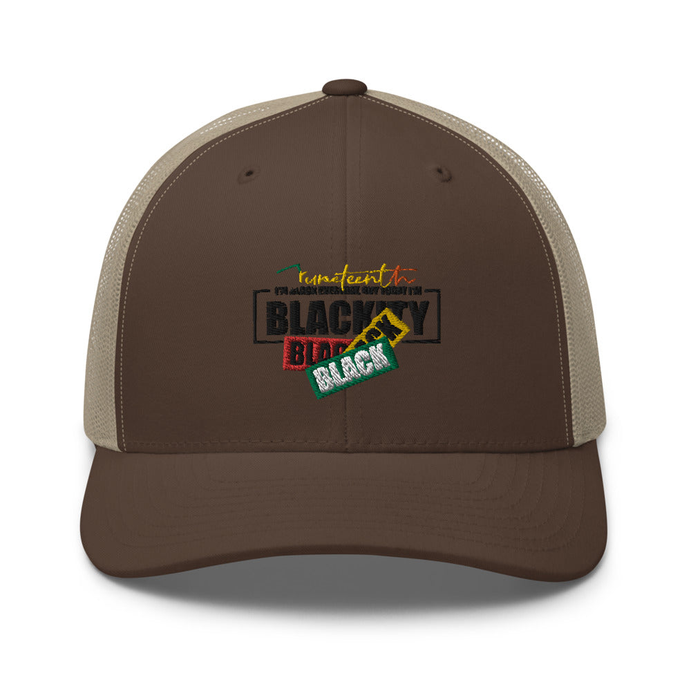Juneteenth Black Black Trucker Hat