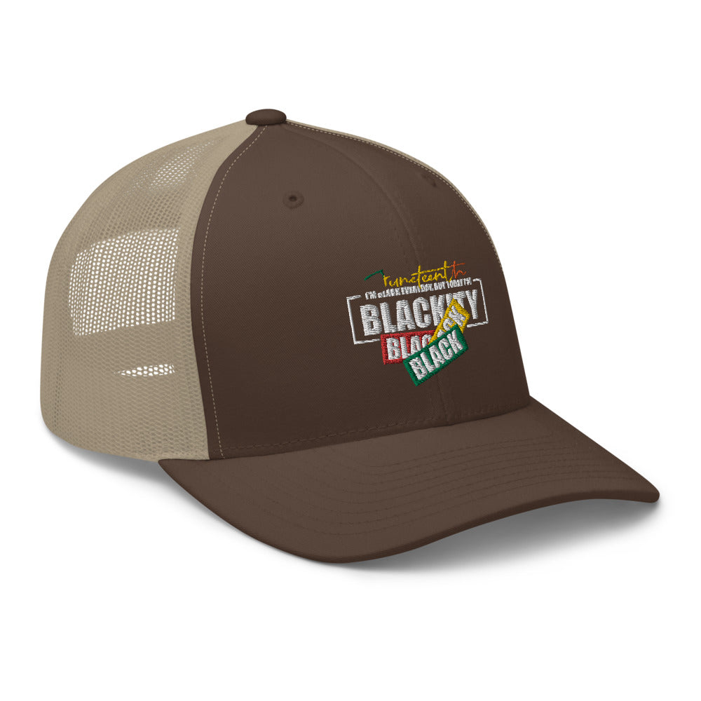Juneteenth Black Black Trucker Hat