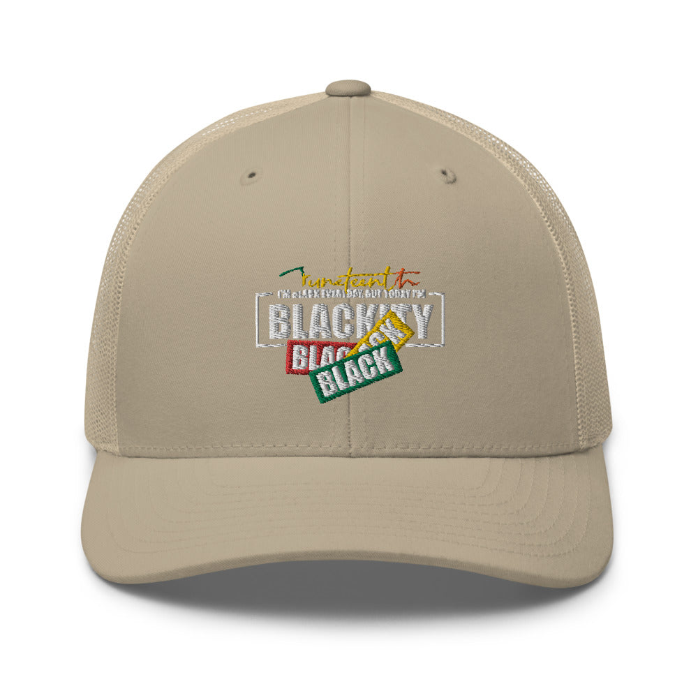 Juneteenth Black Black Trucker Hat