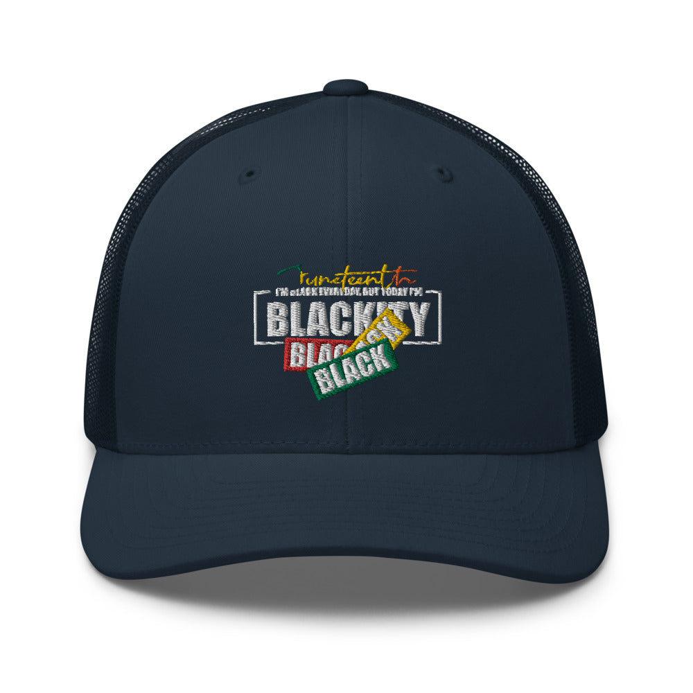 Juneteenth Black Black Trucker Hat