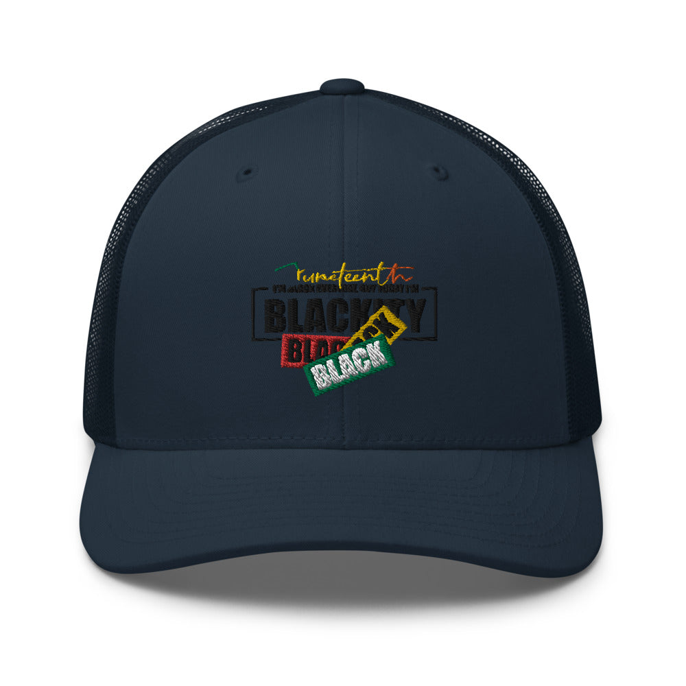 Juneteenth Black Black Trucker Hat