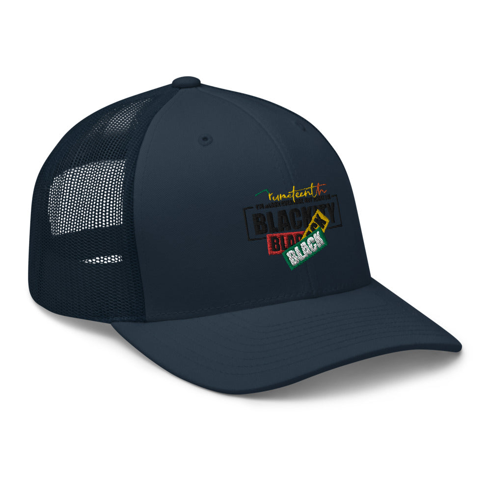 Juneteenth Black Black Trucker Hat
