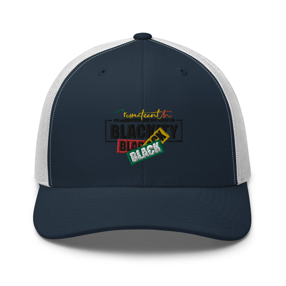 Juneteenth Black Black Trucker Hat