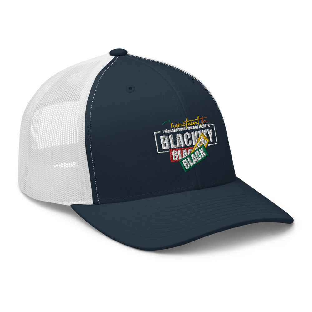 Juneteenth Black Black Trucker Hat
