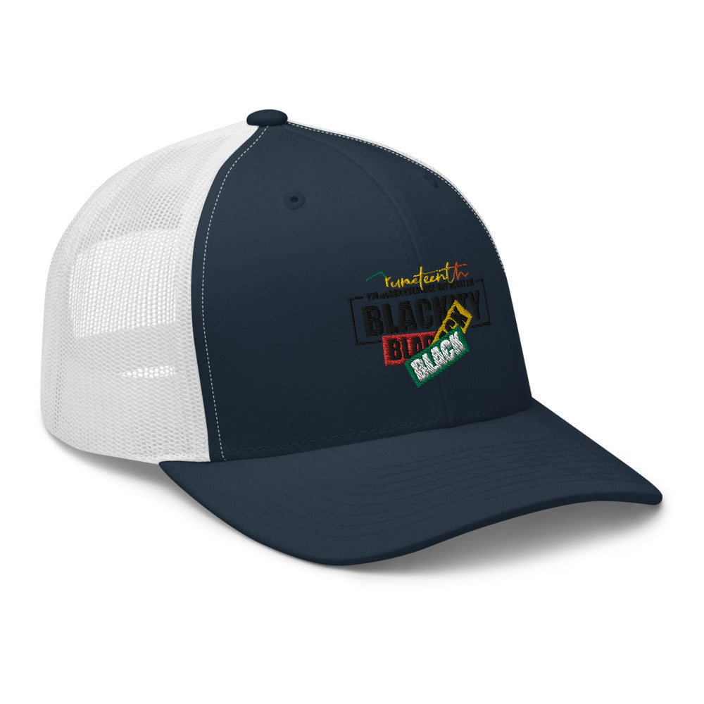 Juneteenth Black Black Trucker Hat