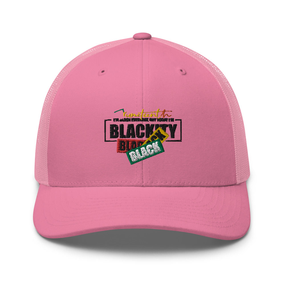 Juneteenth Black Black Trucker Hat