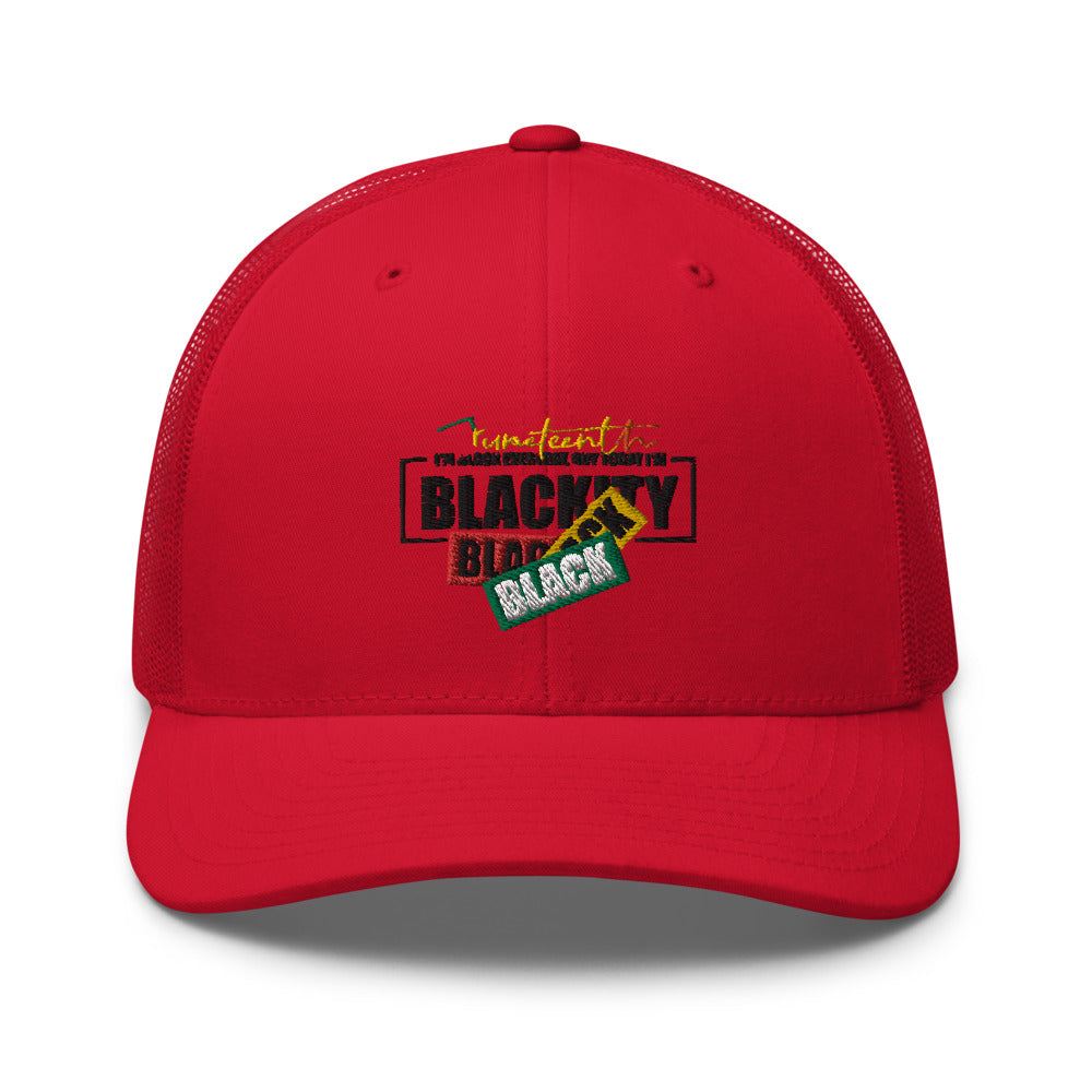 Juneteenth Black Black Trucker Hat