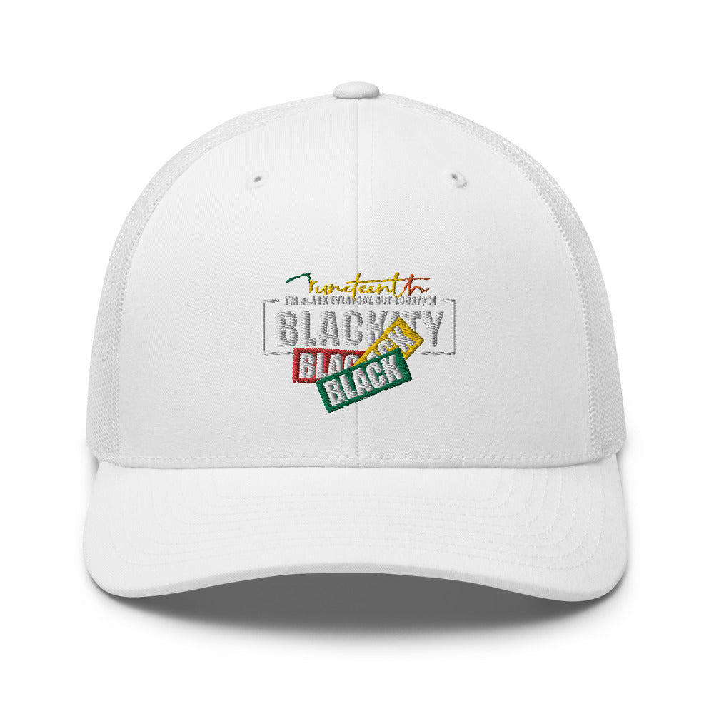 Juneteenth Black Black Trucker Hat