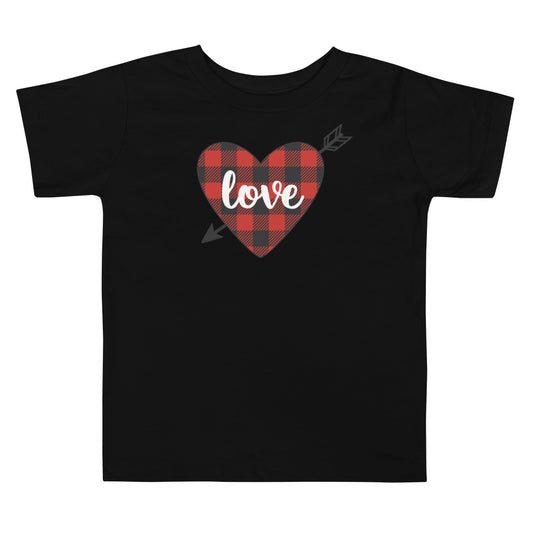 Plaid Heart Love Premium Soft Toddler Tee