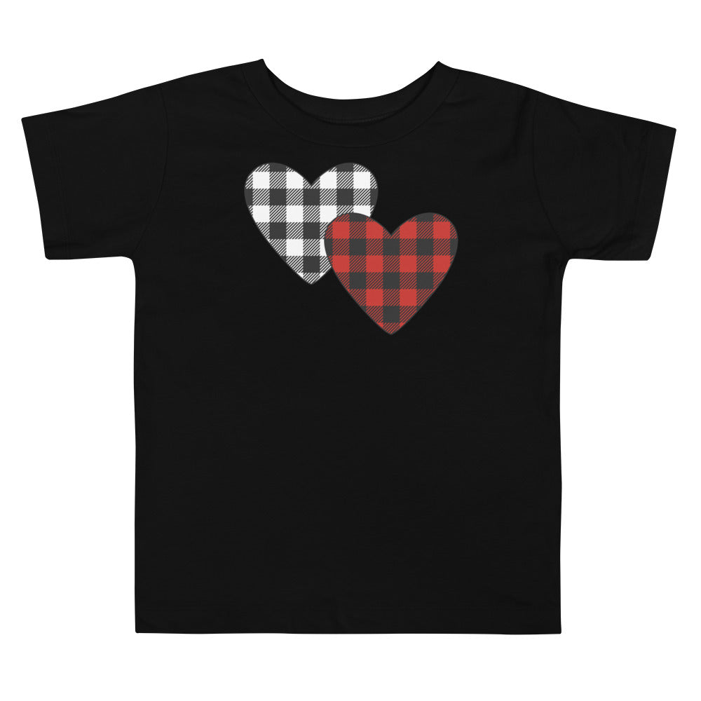 Plaid Hearts Premium Soft Toddler Tee