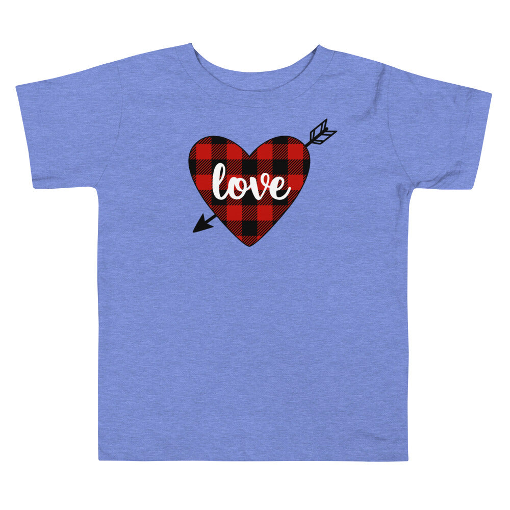 Plaid Heart Love Premium Soft Toddler Tee